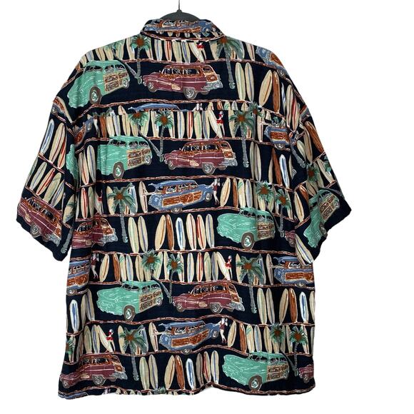 Vintage Hawaiian Shirt Arizona Jeans Surf Boards Woody Short Sleeve Mens Size XL - Picture 5 of 8